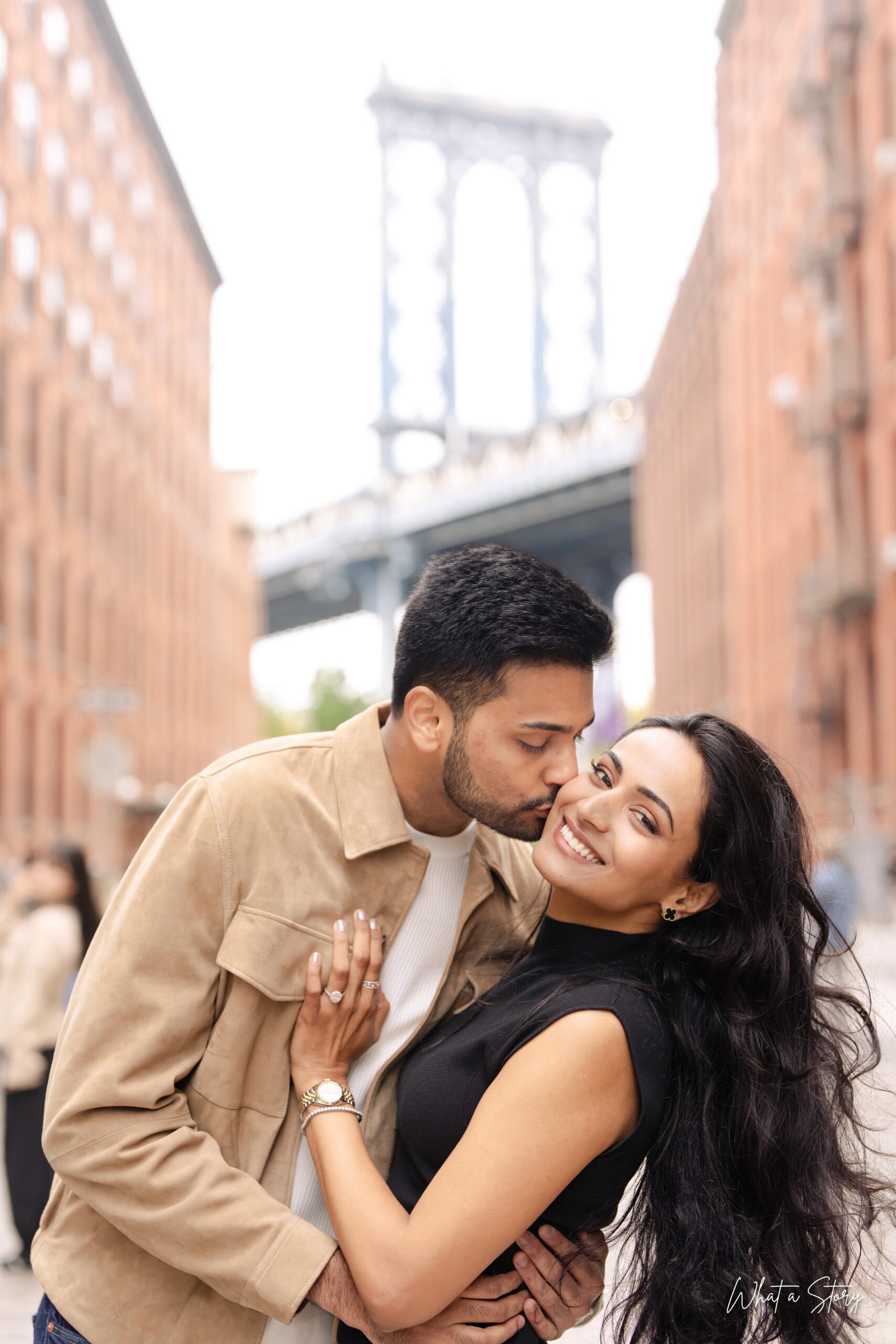 Indian couple outdoor pre-wedding photoshoot in New York City