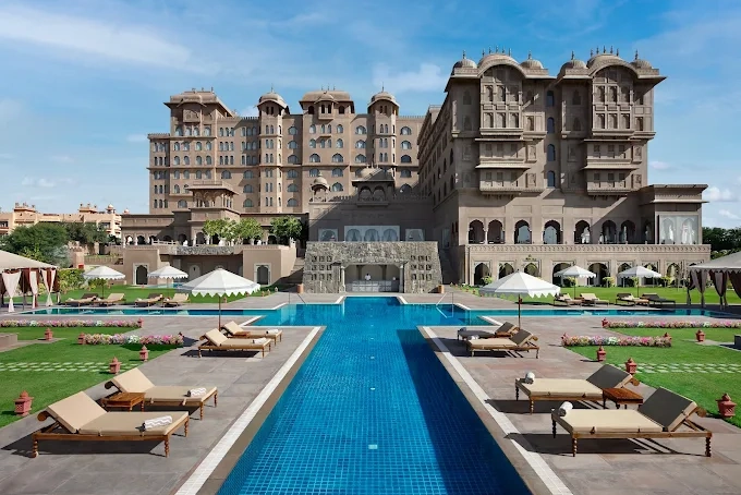 Fairmont Jaipur wedding venue with Rajasthani architecture and poolside lawns