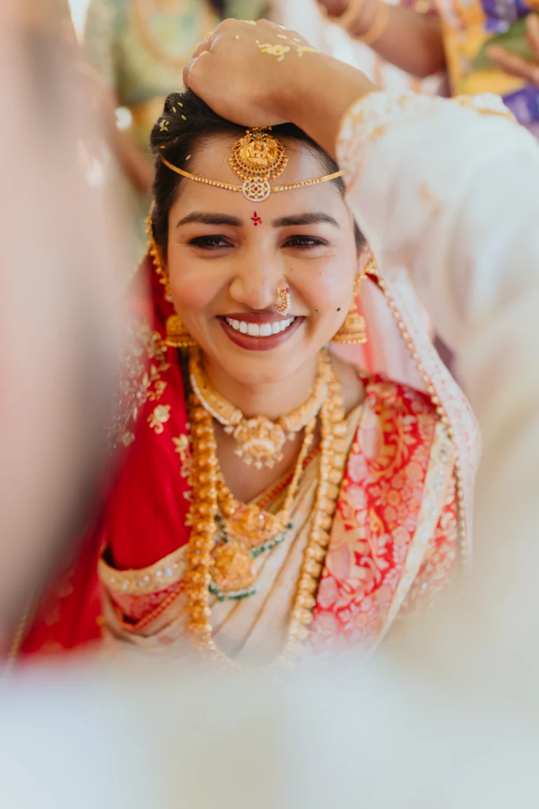 Bride & Groom was in jeelakarra bellam ritual.