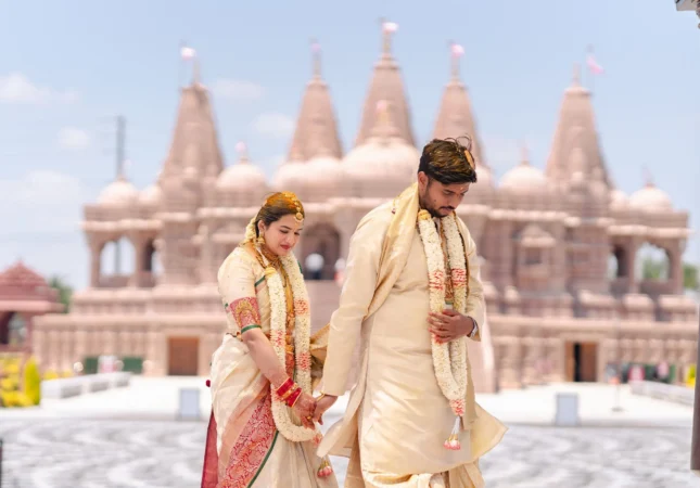 Hindu wedding phera at baps Temple